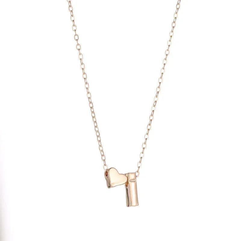 SUMENG Dainty Heart Initial Necklace – Gold/Silver Letter Choker for Women, Gift Jewelry
