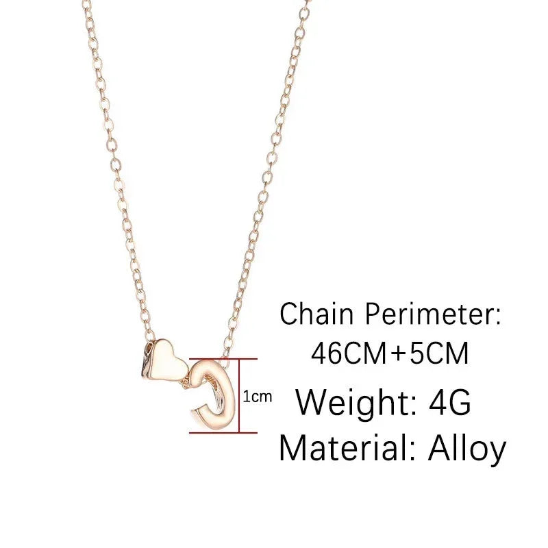 SUMENG Dainty Heart Initial Necklace – Gold/Silver Letter Choker for Women, Gift Jewelry